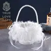 Cesta de laço de dama de honra de casamento americana amor casamento cerimônia de casamento flores Cesta de flores de crochê à mão para florista