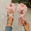 Comercio Electrónico Transfronterizo Tallas Grandes Verano 2027 Nuevas Chanclas de Playa con Lazo de Mariposa Sandalias Planas para Mujer Sandalias de Una Correa para Mujer