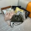 Bolso de piel auténtica para mujer de Niche Design 2024, bandolera de hombro con cordón tejido.