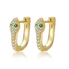 Pendientes de Serpiente de Cobre Galvanizado en Oro Real con Circonita para Mujer Pendientes de Serpiente Estilo Ins Pendientes de Clip para Oreja de Serpiente Novedad Transfronteriza