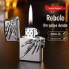 Roda de esmeril asa isqueiro de fogo aberto pederneira metal galvanoplastia relevo tridimensional personalidade criativa transfronteiriço quente atacado