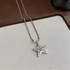 Collar Minimalista Estilo Coreano Estrella de Mar Corazón Letra Cadena para Clavícula de Lujo Ligero Nicho Sensación de Alta Gama Collar de Moda Estudiante para Mujeres