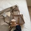 Bolsa de ombro feminina casual, simples, portátil, nova, primavera de 2025, bolsa tote, bolsa transversal