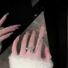 Anillo de circonita con forma de mariposa para mujer, moderno, personalizado, con diseño de nicho, anillo de dedo de alta calidad, ligero, lujoso y exquisito, de una sola pieza.