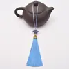 Chapéu com franjas de borla, coroa de metal, pingente de nó chinês, acessórios de joalheria, marcador de livro, acessório de cabeça, pingente para celular, borla pequena
