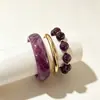 El más vendido en Europa y América, pulsera de resina degradada, pulsera de cuentas metálicas en capas, juego de tres piezas con accesorios de diseño único