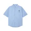 Comercio Exterior Dropshipping Camisa de Manga Larga Versátil Casual con Bordado de Corazón Nueva de Otoño para Hombre y Mujer