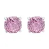 Pendientes de Plata de Ley S925 con Aguja, Sencillos y Dulces, Corte Milenio Rosa de Zirconia, Pendientes Versátiles de Moda de Lujo Ligero Personalizados