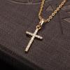 Joia Transfronteiriça Europeia e Americana Pingente de Cruz de Diamante Simples Colar de Corrente para Clavícula Moda Versátil Colar de Crença Religiosa