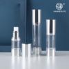 Fabricante de Ningbo Botella de Loción Galvanizada Plata Brillante 15ml Crema para Ojos Crema Facial Botella Vacía Reenvasada Muestra de Esencia Botella al Vacío