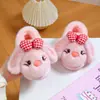 Chinelos de Algodão Infantis de Inverno Coelho Fofo Forro de Pelúcia Quente Estilo Pai-Filho Meninas Casa Antiderrapante Solado Grosso Sapatos de Algodão para Bebê