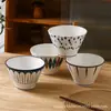 Bol de Cerámica Estilo Japonés con Coloración Bajo Esmalte para Fideos Modelo Nuevo 2025 Bol Doméstico para Fideos Instantáneos Bol para Sopa de Fideos Bol Grande Bol Cónico Bol para Fideos Ramen