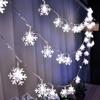 Fio de Luzes de Floco de Neve LED Luzes em Formato de Árvore Luzes Penduradas de Plástico Natal Impermeável Controle Remoto Decoração de Natal Árvore de Natal