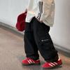 Tyru 2025 Primavera Nueva Llegada Estilo Coreano Niños High Street Multibolsillos Simple Ropa de Trabajo Pantalones Casuales Pantalones de Moda para Niños