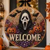 Cartel de Bienvenida de Halloween Transfronterizo Cartel de Puerta de Bienvenida Estilo Pintura de Diamantes de Halloween S