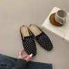Mules Planos de Moda Tejidos Calados Estilo Casual Transpirables para Mujer, Novedad Verano 2026 Zapatos sin Cordones