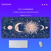 Mouse Pad Grande Sol e Lua Retrô, Borracha Antiderrapante, Bordas Costuradas de Precisão, Tapete de Mesa Cross-Border para E-Sports, Personalizável com Seu Próprio Design
