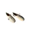 6282-1 Zapatos de Cerdo con Cordones y Punta Dividida para Mujer, Nuevos Mocasines Casuales Versátiles de Suela Plana para Mujer