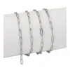 Corrente Retangular Achatada em Formato de O de Aço Inoxidável Pulseira Colar de Joias Acessórios para Roupas DIY Feita à Mão Atacado Transfronteiriço