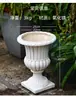Vaso Romano Vintage Estilo Europeu com Grande Diâmetro, Vaso Troféu para Suculentas, Vaso Alto de Chão para Jardim Varanda