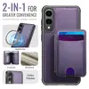 Funda para Teléfono Móvil con Soporte para Tarjeta Magnética Adecuada para Samsung S25 Galaxy A17 Anti-Caídas Dos en Uno Base Magnética Inferior Cubierta Protectora