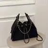 Bolso de cadena acolchado estilo Chanel transfronterizo para mujer, nuevo de moda 2026, simple, retro, de gamuza, para hombro, cruzado