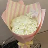 Papel de regalo de flor de piel de vaca blanca rayada, papel de regalo de ramo con textura vintage engrosado, venta al por mayor de materiales florales para floristería