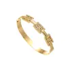 Europa y Estados Unidos pulsera de acero de titanio para casting transfronterizo chapada en oro de 18 quilates microincrustada alta gama joyería de estilo frío pulsera de acero inoxidable