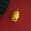 Colar Estilo Étnico Dourado Areia Vietnamita Cabeça de Buda Versátil Antigo Ouro de Imitação Buda Maitreya Corrente de Contas Redondas Pingente de Liga de Cobre