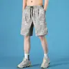 Shorts de Seda de Hielo para Hombre Verano Delgados Casual Transpirables Pantalones de Cinco Puntos Camuflaje Secado Rápido Playa Pantalones Grandes para Uso Exterior