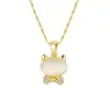 2025 explosiones piedra ojo de gato simple gato lindo oro rosa regalo collar aretes de moda traje