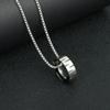 W Victory Flower Cross Sand Tapered Colar de anel de aço inoxidável para homens e mulheres Niche Design Sense Titanium Steel Jewelry Necklace