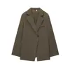 Bzl2025 Nueva Ropa de Invierno para Mujer Estilo Europeo y Americano Moda Simple Elegante Dobladillo Básico Abertura Traje Chaqueta
