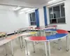 Mesa plegable hexagonal juego de entrenamiento mesa redonda de empalme multifuncional móvil mesa larga y sillas para estudio de grabación