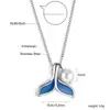 Colar ins estilo oceano, design exclusivo, corrente elegante para clavícula em forma de cauda de peixe, colar com pingente de coqueiro, joias de aço inoxidável