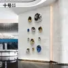 Pingente de Parede Simples de Resina Dourada e Prateada Galvanizada em Forma de Gota de Água Decoração Suave para Parede de Fundo de Hotel, Clube, Restaurante, Sala de Estar Decoração de Parede de Pedras