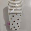 Nova Decoração de Festa de Aniversário Tema Branco com Bolinhas Estampadas a Quente Copo de Papel Prato de Papel Guardanapo Decoração de Festa de Aniversário