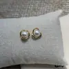 Aretes Dorados Color Café Claro con Perlas Cereza Grandes y Pequeñas Moca Mousse Lujo Suave Versátiles Elegantes Aretes de Nicho para Mujer