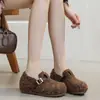 Tênis Feminino Novo Estilo Outono/Inverno 2026 com Solado Grosso, Oculto para Aumentar a Altura, Cor Sólida, Fivela Versátil, Simples e Moderno