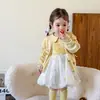 Ropa Infantil Zhele Conjunto de Primavera para Niñas Vestido 2026 Elegante Vestido de Princesa Infantil de Manga Larga Vestido para Bebé Niña