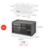 Caja de Almacenamiento Tipo Cajón a Prueba de Polvo de Nueve Compartimentos Caja de Almacenamiento Linda para Papelería de Escritorio Joyería Cosméticos Caja de Seis Compartimentos
