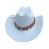 Artículo Popular Transfronterizo: Sombrero de Vaquero Occidental con Estilo Étnico y Ala Levantada, Adecuado para Viajes y Fotografía en las Praderas del Oeste de Sichuan, Sombrero de Caballero de Ala Ancha