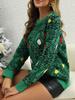 Comercio Exterior Estilo Europeo y Americano Ropa de Mujer de Amazon Navidad Dibujos Animados Jacquard Punto Moda Suelta Cuello Redondo Suéter de Punto para Mujer