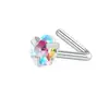 Piercing de Nariz Estrela de Cinco Pontas em Aço Inoxidável, Piercing de Nariz com Barra Única de Zircônia, Piercing de Nariz Personalizado, Barra Reta, Barra Curva, Piercing de Nariz em S, Atacado de Fábrica