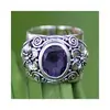 Anillo Huajie Retro Europeo y Americano Imitación Zirconia Personalizado, Anillo de Flor de Plata Tailandesa de Lujo Ligero a la Moda, Tallado Exquisito de Nicho