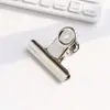 Clipe de Papel Multifuncional Prateado com Cabeça Redonda, Clipe para Documentos, Material de Escritório, Clipe para Recibos, Clipe para Provas de Estudante, Clipe de Aço