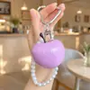 Llavero de Manzana de Resina con Cuentas Colgante Creativo de Fruta Estilo Miu Cadena para Colgar en Coche Bolsas Pulsera de Perlas Teléfono Móvil