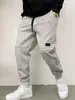 Calça de banheiro masculina nova de cor sólida para outono, tamanho europeu, marca de moda de rua europeia e americana, calça casual retrô para os dedos dos pés masculina