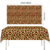 Decoraciones de fiesta de cumpleaños temáticas de leopardo color rojo cereza de Amazon mantel con estampado de leopardo montaje para primer cumpleaños feliz cumpleaños