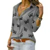 Estación independiente 2025 explosión camisa de verano para mujer nueva tendencia europea y americana camisa estampado de animales 3D